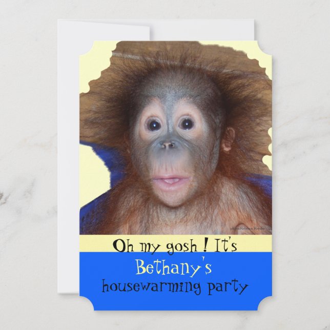 Invitation Fête de réchauffement de maison Cute Baby Face (Devant)