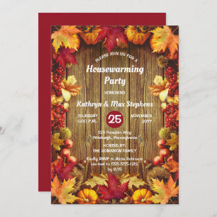 Invitation Fête de réchauffement ménager - Rustique Woodsy Fe