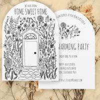 FÊTE DE RÉCHAUFFEMENT Porte de jardin Doodle tiré 