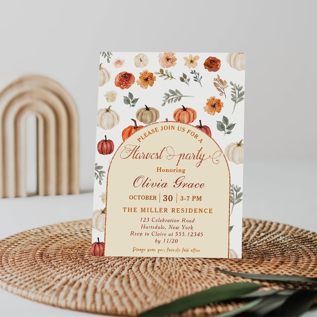 Invitation Fête de récolte rustique de citrouille d'automne (Créateur téléchargé)