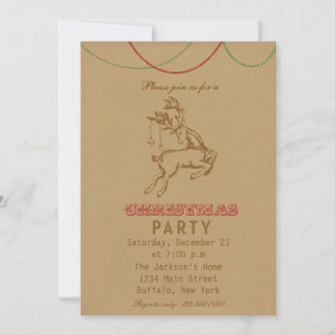 Invitation Fête de Reindeer Danse vintage