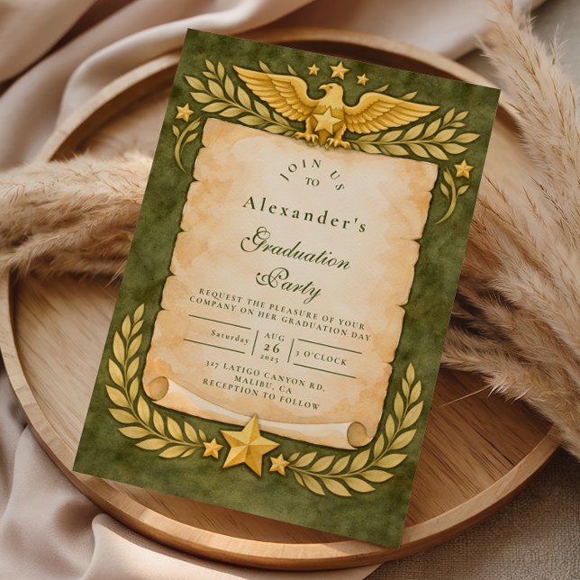 Invitation Fête de remise de diplôme militaire vintage (Créateur téléchargé)
