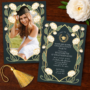 Invitation Fête de remise de diplômes Art nouveau élégante au
