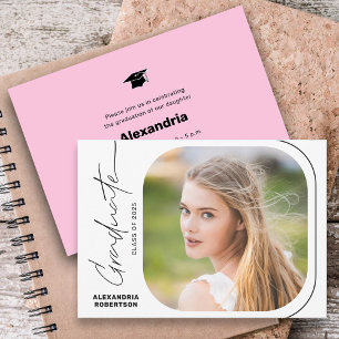 Invitation Fête de remise de diplômes avec écriture moderne e