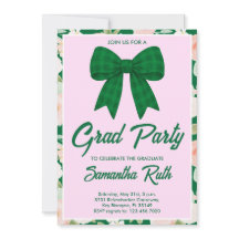 Fête de remise de diplômes avec ruban gingham vert