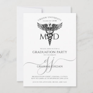 Invitation Fête de remise de diplômes de médecin moderne 