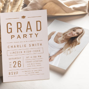 Invitation Fête de remise de diplômes de typographie simple m