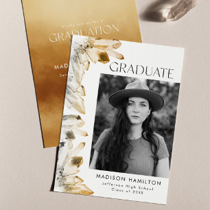 Invitation Fête de remise de diplômes en photo Crystal Aquare