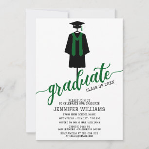 Invitation Fête de Remise de Diplômes Minimaliste avec Capuch