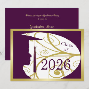 Invitation Fête de remise des diplômes 2026 silhouette d'homm