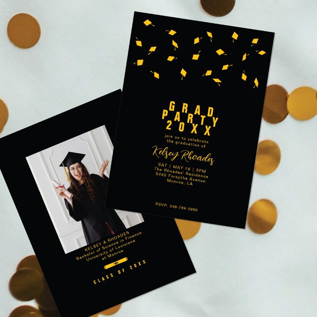 Invitation Fête de remise des diplômes avec lancer de casquet (Créateur téléchargé)
