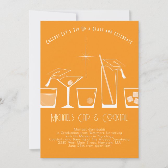 Invitation Fête de remise des diplômes Casquette et Cocktail  (Devant)