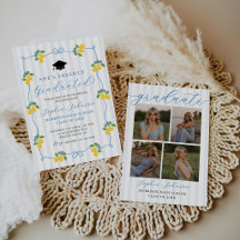 Fête de remise des diplômes Citron frais Bleu