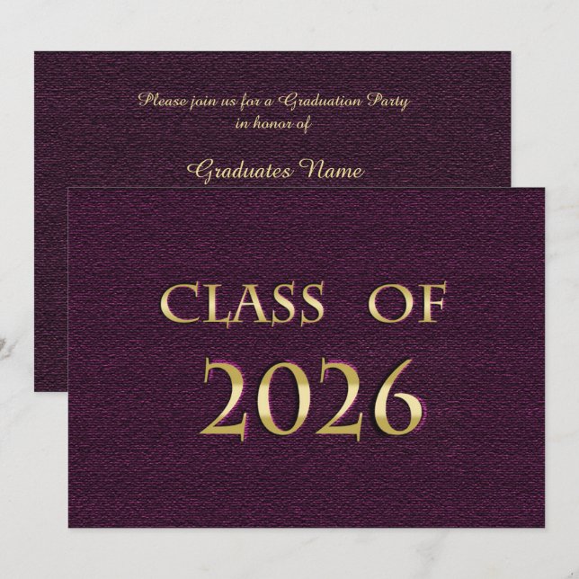Invitation Fête de remise des diplômes de la promotion 2026 c (Devant / Derrière)