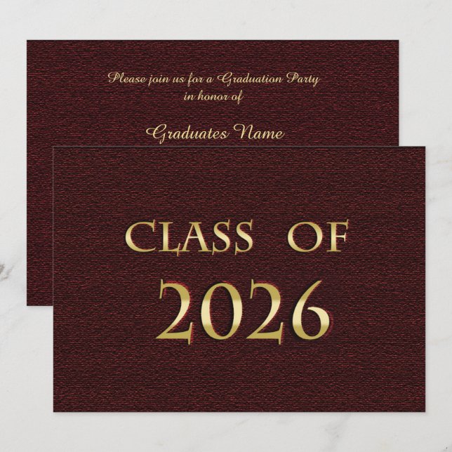 Invitation Fête de remise des diplômes de la promotion 2026 M (Devant / Derrière)