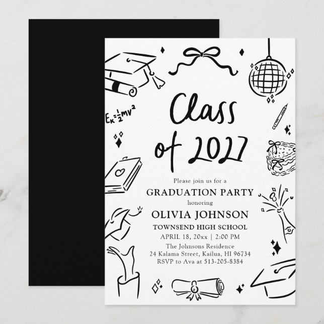 Invitation Fête de remise des diplômes de la promotion 2027 d (Devant / Derrière)