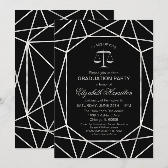 Invitation Fête de remise des diplômes de l'école de droit Fe (Devant / Derrière)