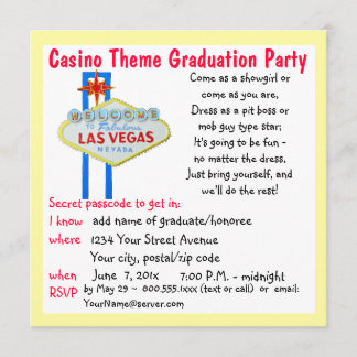 Invitation Fête de remise des diplômes de style de Vegas de