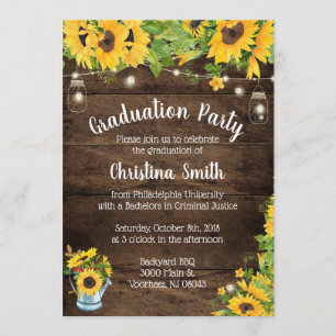 Invitation Fête de remise des diplômes de tournesol - pays