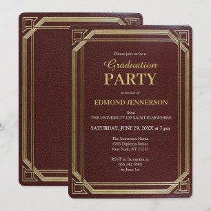 Invitation Fête de remise des diplômes élégante et formelle B