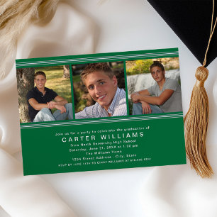 Invitation Fête de remise des diplômes élégante et verte avec