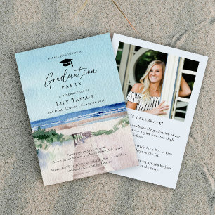 Invitation Fête de remise des diplômes élégante sur la plage