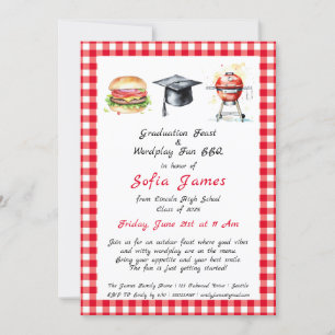 Invitation Fête de remise des diplômes et BBQ de jeux de mots
