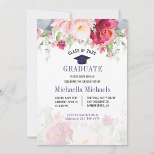 Invitation Fête de remise des diplômes florale 2026