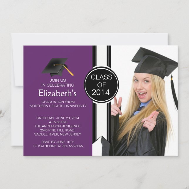 Invitation Fête de remise des diplômes licenciée moderne de (Devant)