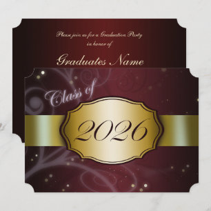 Invitation Fête de remise des diplômes Marron et Or 2026
