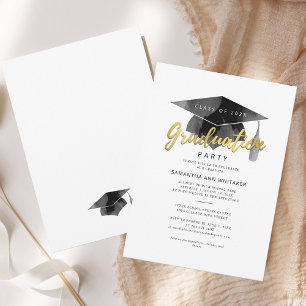 Invitation Fête de remise des diplômes minimaliste Simple 202