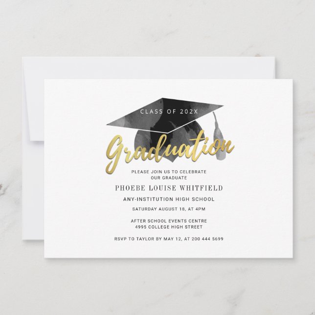 Invitation Fête de remise des diplômes moderne 2026 (Devant)
