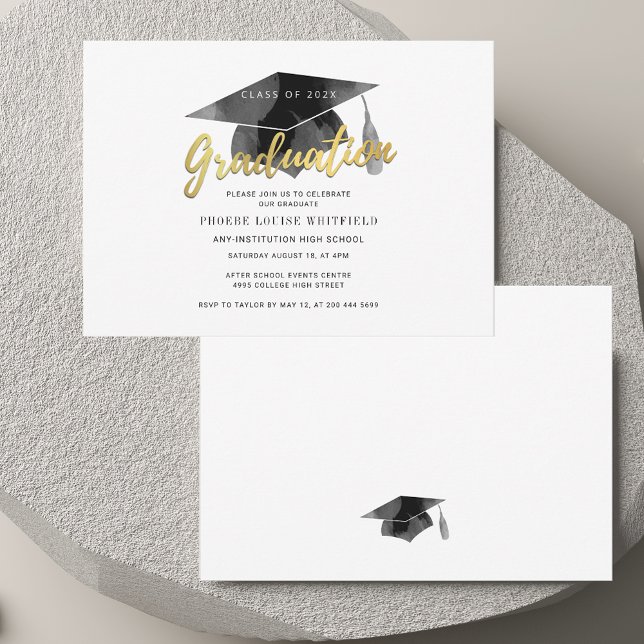 Invitation Fête de Remise des Diplômes Moderne 2026 Minimalis (Modern Graduation 2025 Minimalist Grad Party Invitation)
