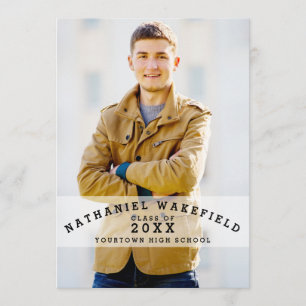 Invitation Fête de remise des diplômes noire de photo des