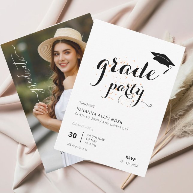 Invitation Fête de remise des diplômes photo moderne (Start planning your dream celebration today! )