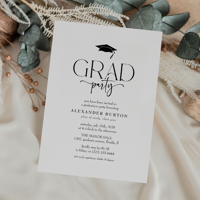Invitation Fête de remise des diplômes Simple GRAD (Créateur téléchargé)