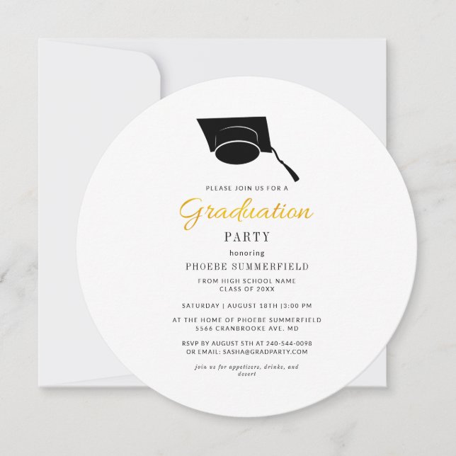 Invitation Fête de Remise des Diplômes Simple Moderne 2026 (Devant)