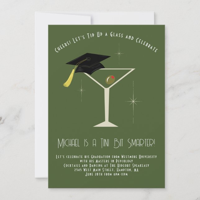 Invitation Fête de remise des diplômes Tini Bit Smarter Bar à (Devant)
