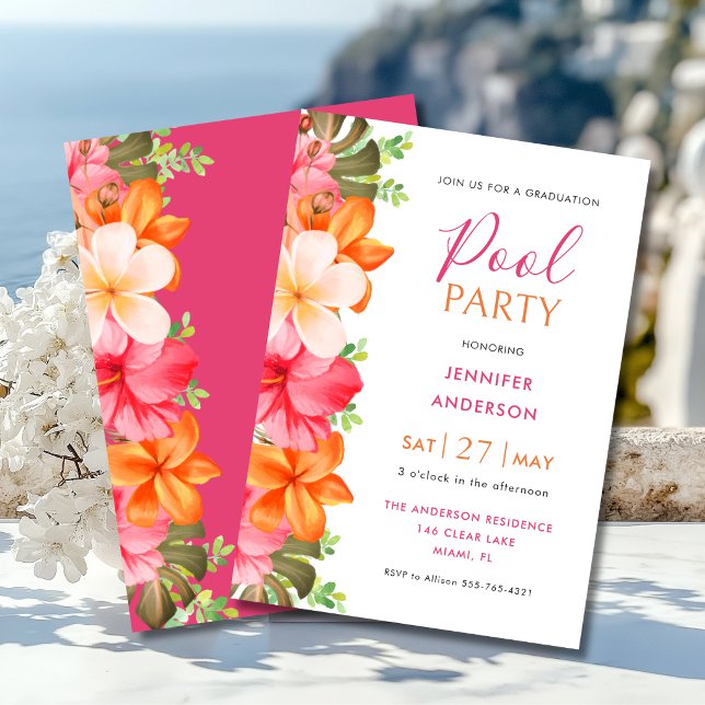 Invitation Fête de Remise des Diplômes Tropicale Luxuriante a (Créateur téléchargé)