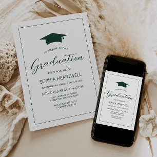Invitation Fête de remise des diplômes Vert Émeraude 2025 Mod