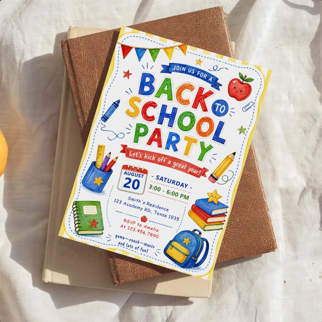 Invitation Fête de rentrée scolaire  (Créateur téléchargé)