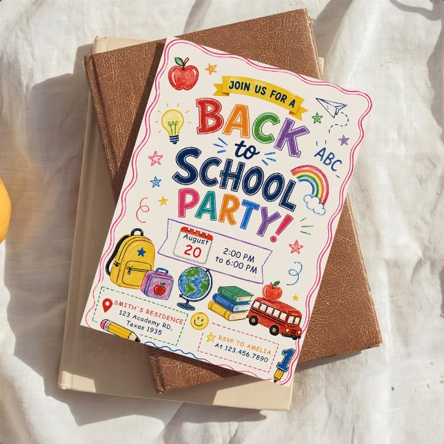 Invitation Fête de rentrée scolaire  (Créateur téléchargé)