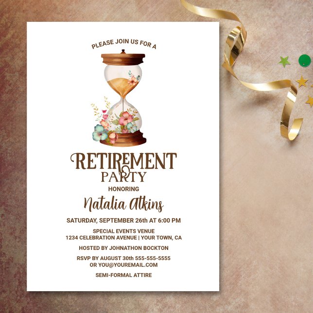 Invitation Fête de retraite à Hourglass (Créateur téléchargé)