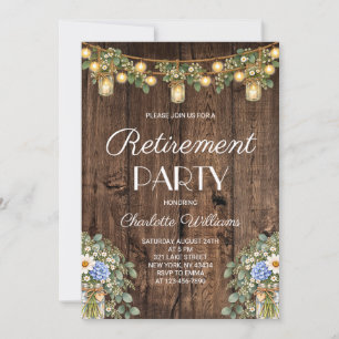 Invitation Fête de retraite au eucalyptus rustique