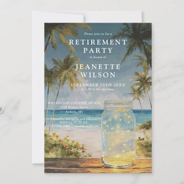 Invitation Fête de retraite au Jar Masonier de palmier de la  (Devant)