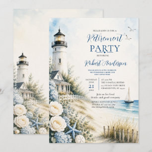 Invitation Fête de retraite au phare côtier