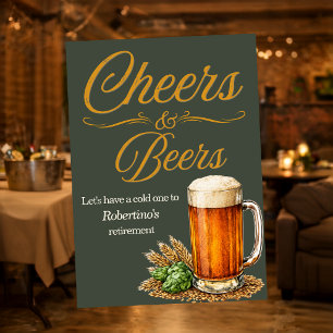Invitation Fête de retraite Cheers & Beers pour hommes vintag
