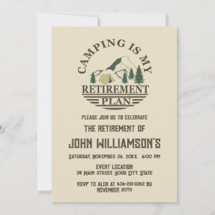 Invitation Fête de retraite cocktail camping