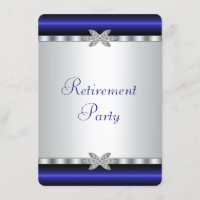Fête de retraite de femme diamant bleu royal argen