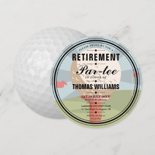 Invitation Fête de retraite de golf élégante et ronde